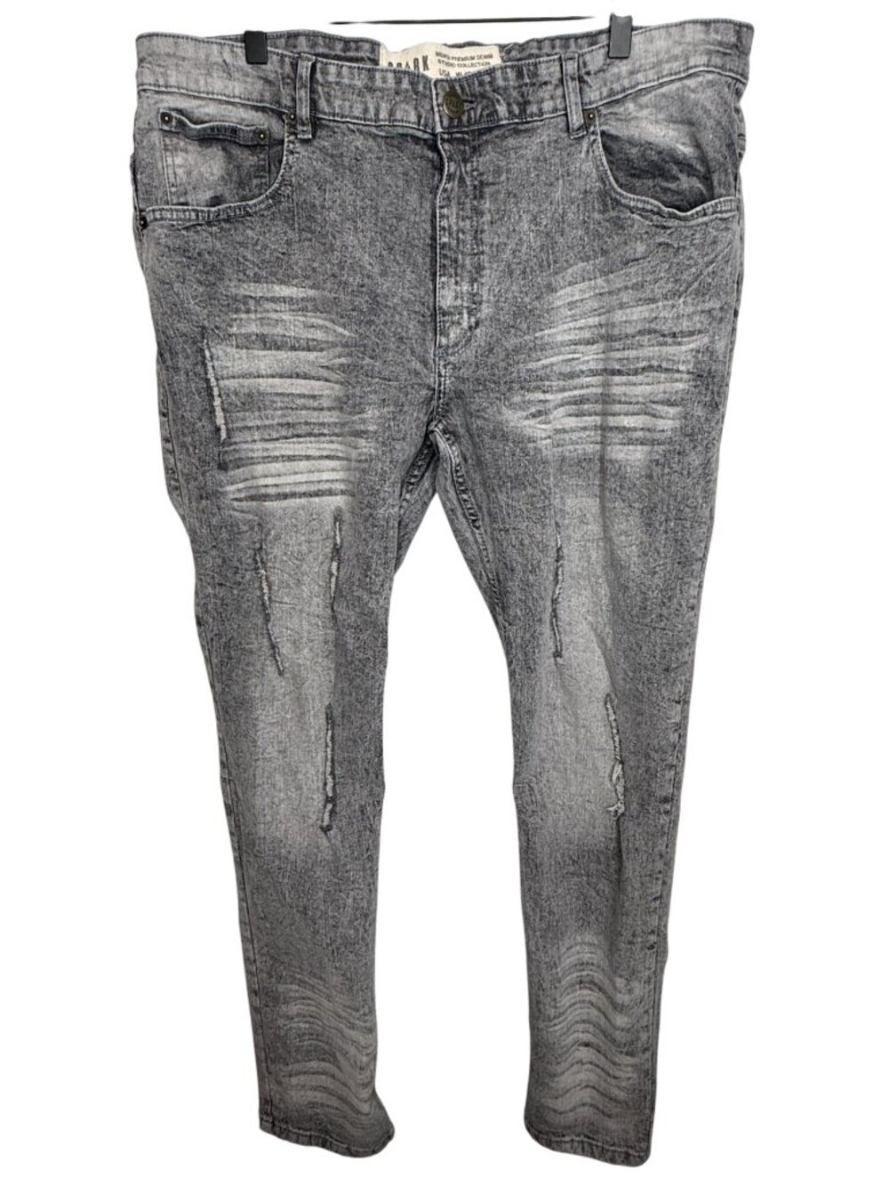 Spark Jeans Mens Distressed Stretch Denim Jeans Size 40 Gray Wash Casual